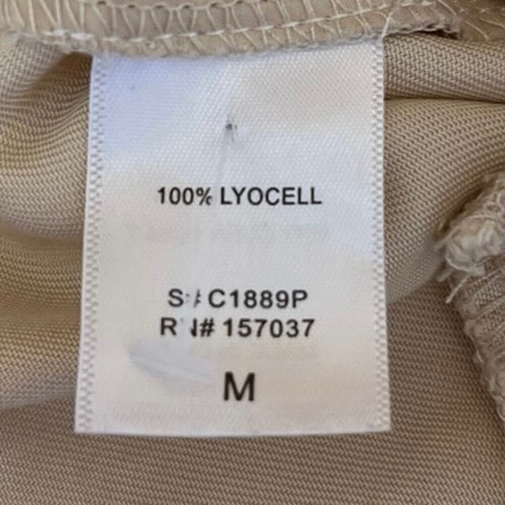 Et Clet Cream High Rise Pleated Career Cozy Ankle Wide Leg Trouser Pants Size M - Picture 5 of 5